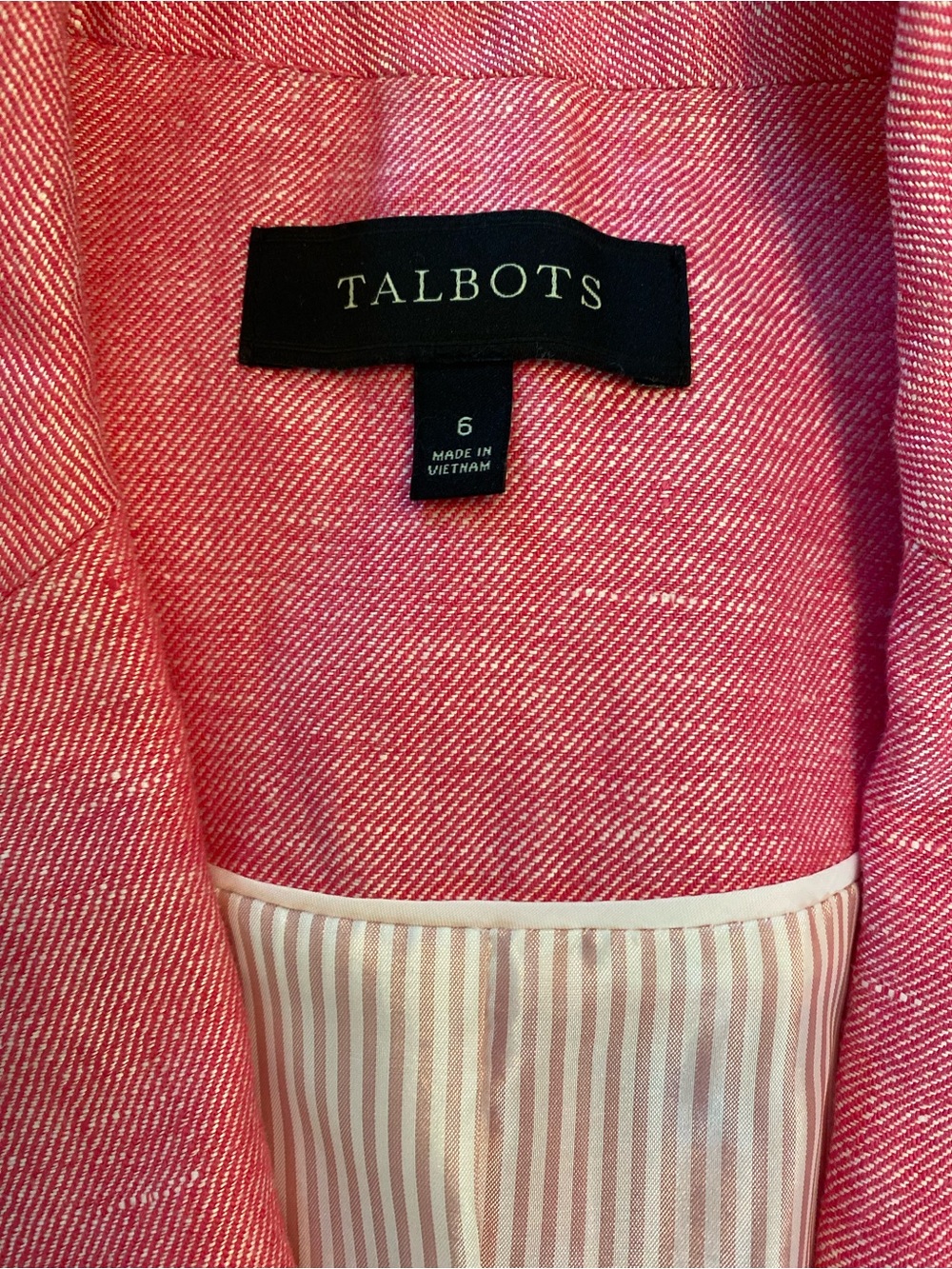 Linen Blazer Jacket Pink Talbots Size 6 - Picture 4 of 9